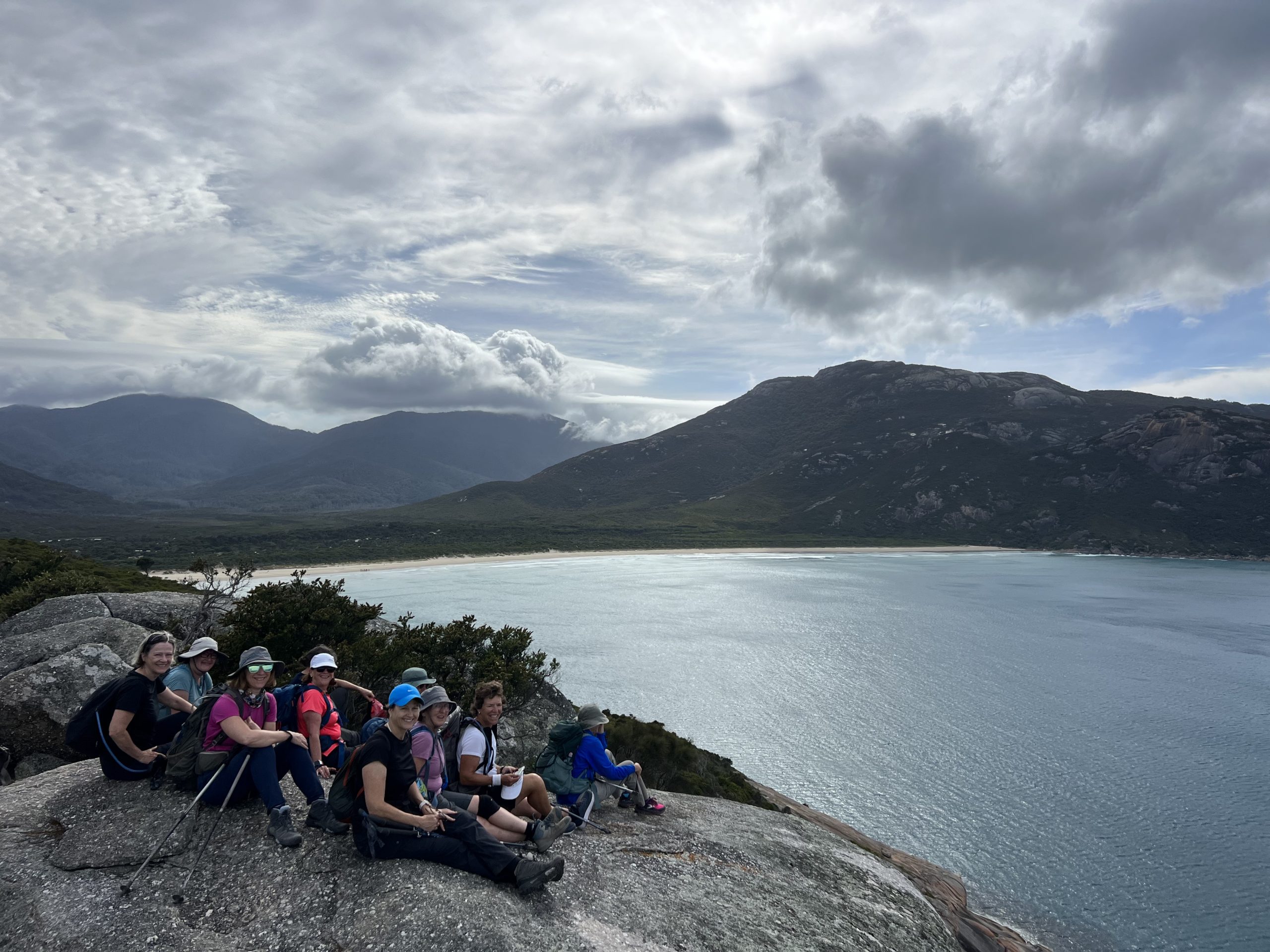 Happy group of hikers