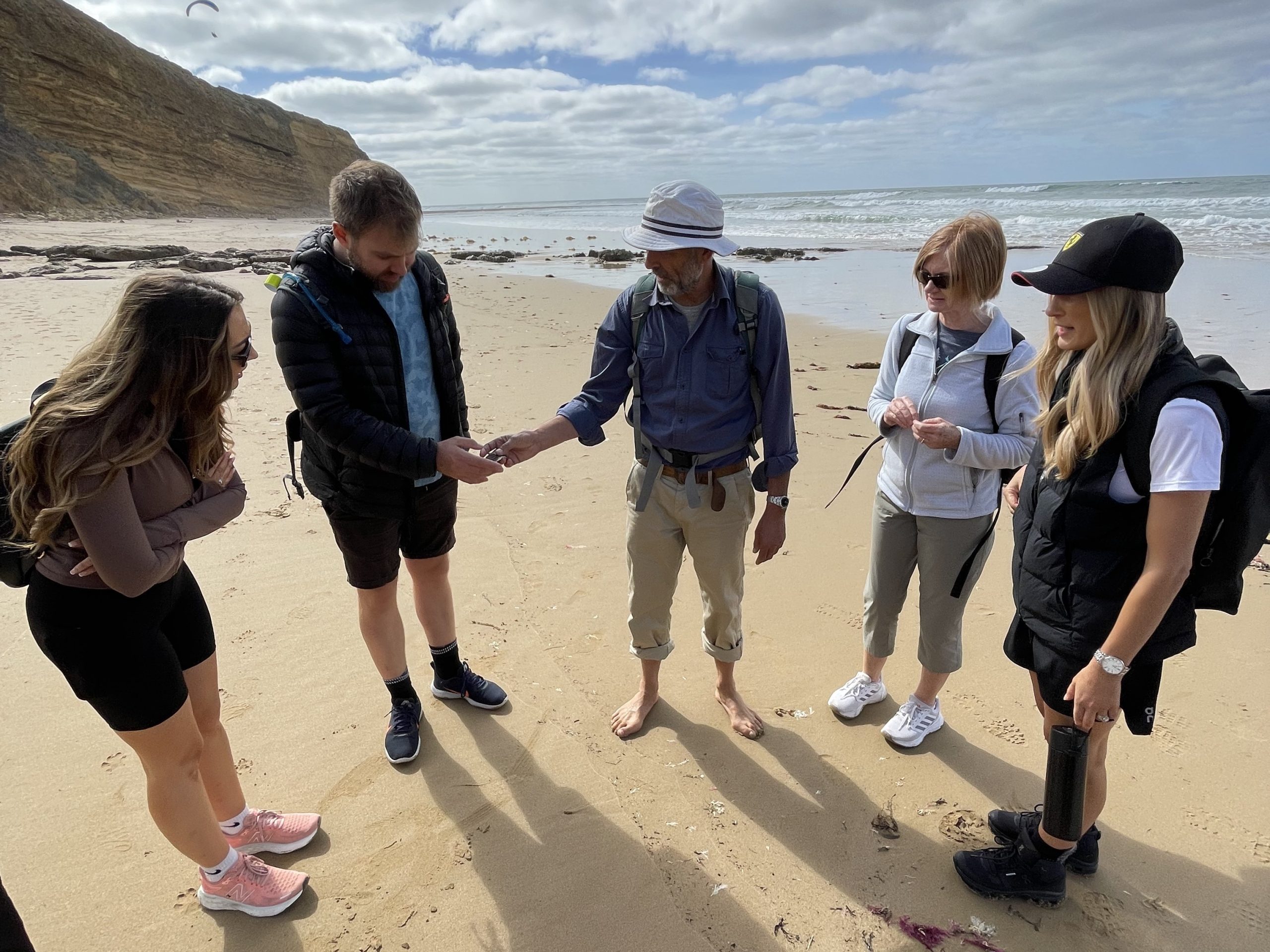 Corporate group learning from our guides