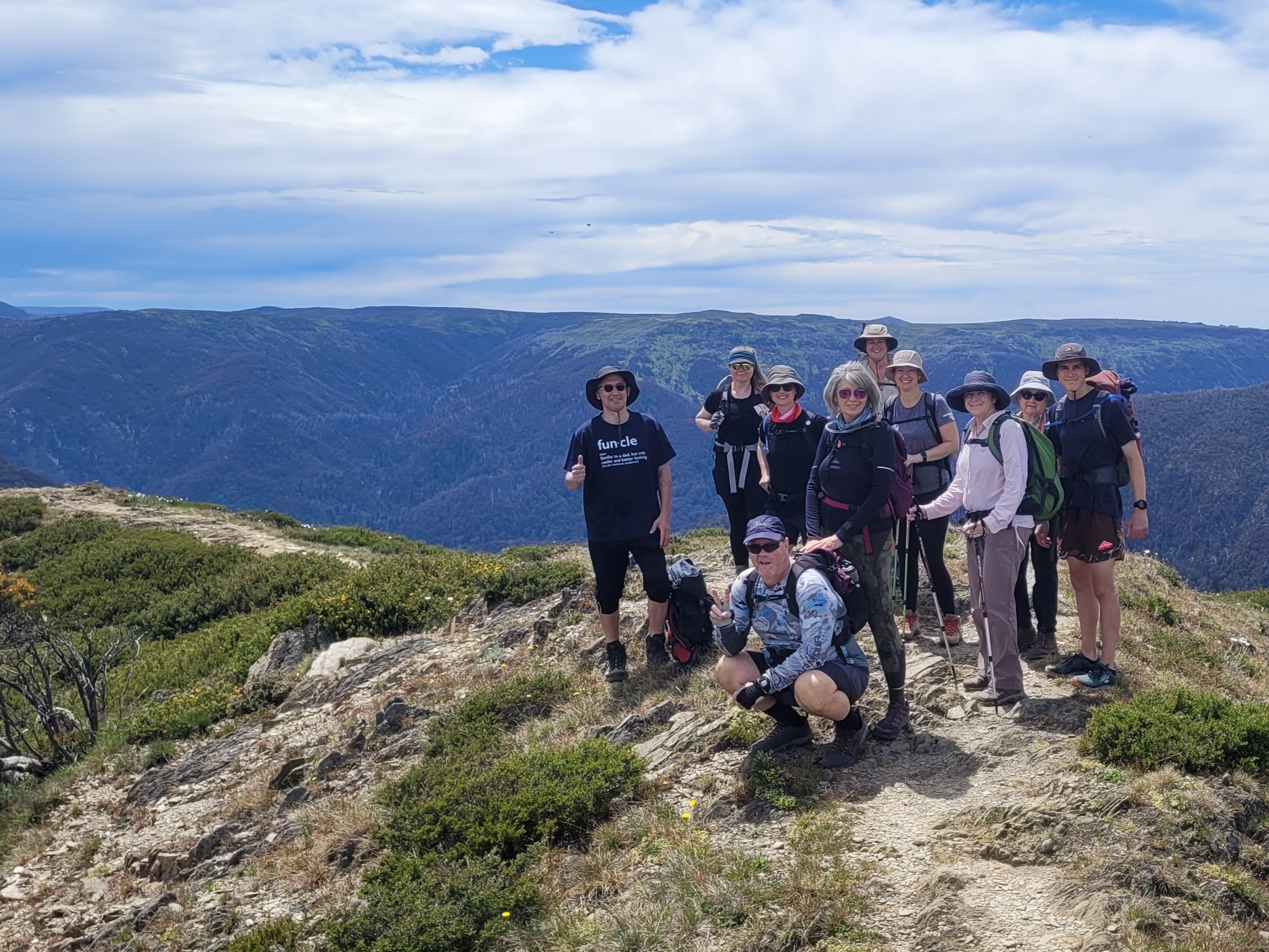 Traveller Testimonials - Photo of Happy Guests on Mount Feathertop