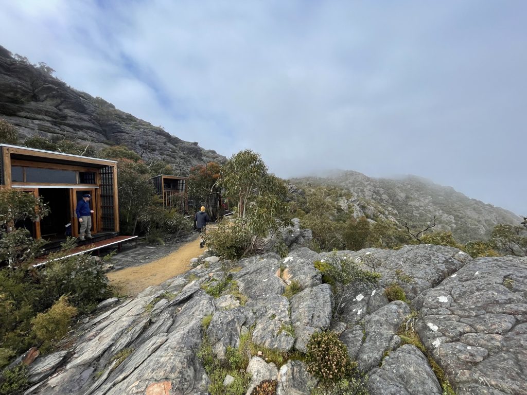 Spectacularly located huts on the trail